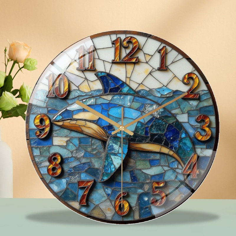 Horloge murale pour décoration nautique - Horloge murale moderne en verre 12 po