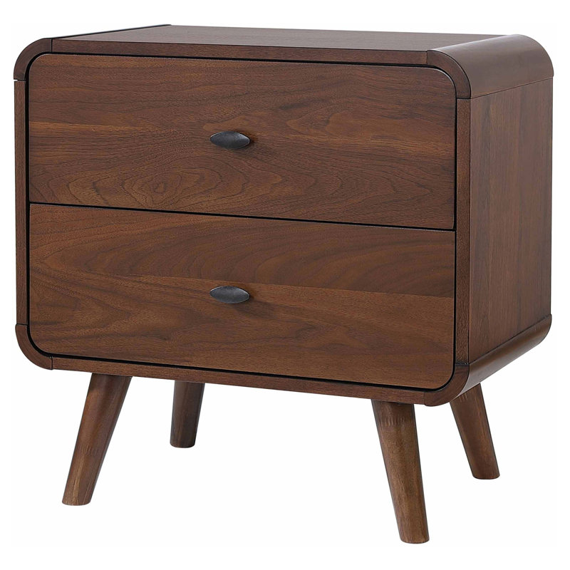 Huberdina Webster 2-Drawer Nightstand Dark Walnut