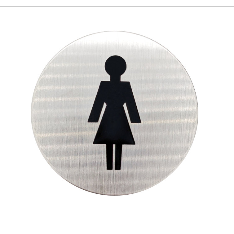 Round Restoom Door Sign by Linnea