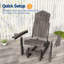 Fauteuil coulissant en PEHD Adirondack, chaise d'extérieur réglable toutes saisons à 3 positions pour la terrasse du patio, facile à assembler-249658513