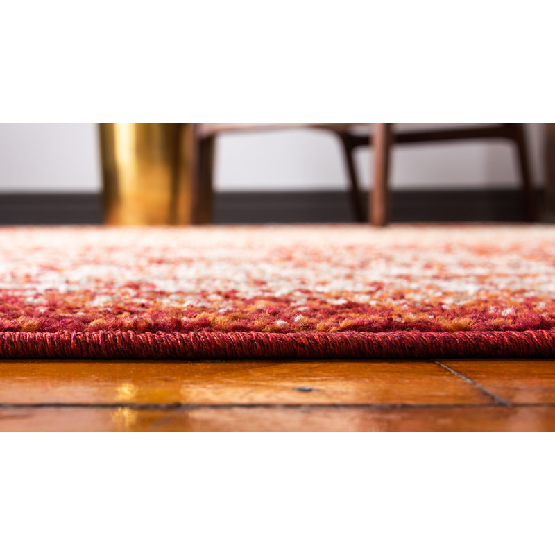 Tapis rouge / brun Handan, Rectangle 2 pi x 3 pi 1 po