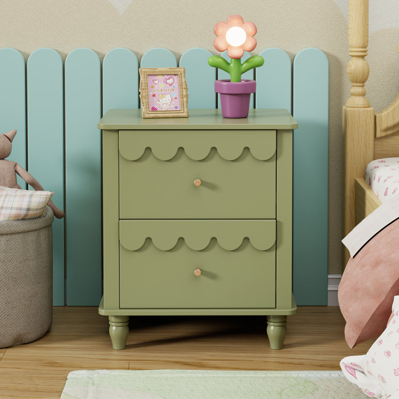Table de chevet en forme de nuage de 19,7 po Dorlan, Vert