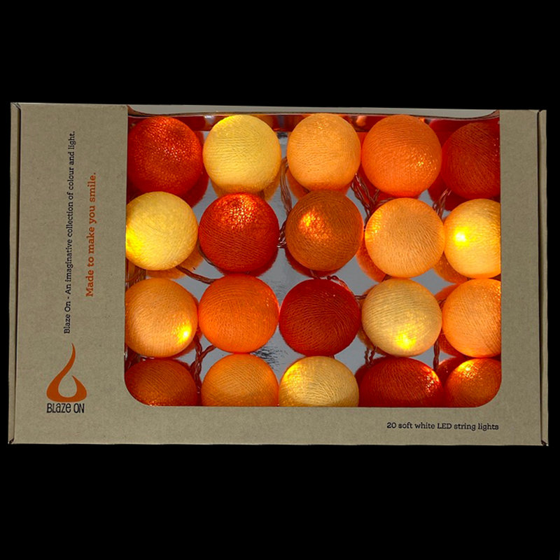 Misti LED Cotton Ball String Light, 20 Lamps - 5 Metre Long