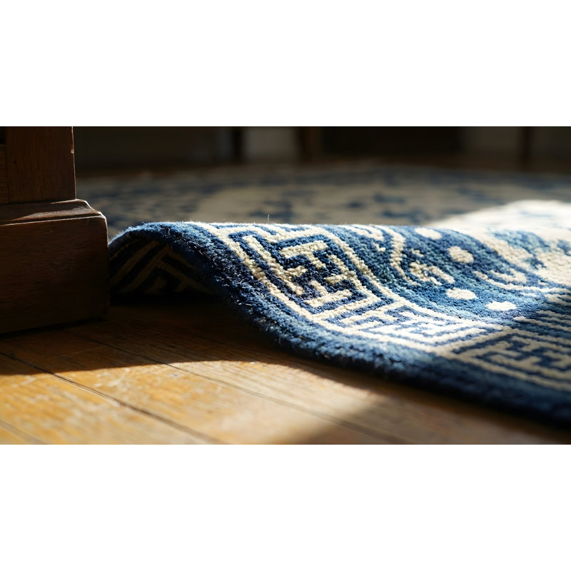 Antique Ningxia Chinese Geometric Beige 1850s Rug