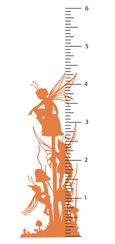Décalcomanie murale diagramme de croissance fée, Kaki