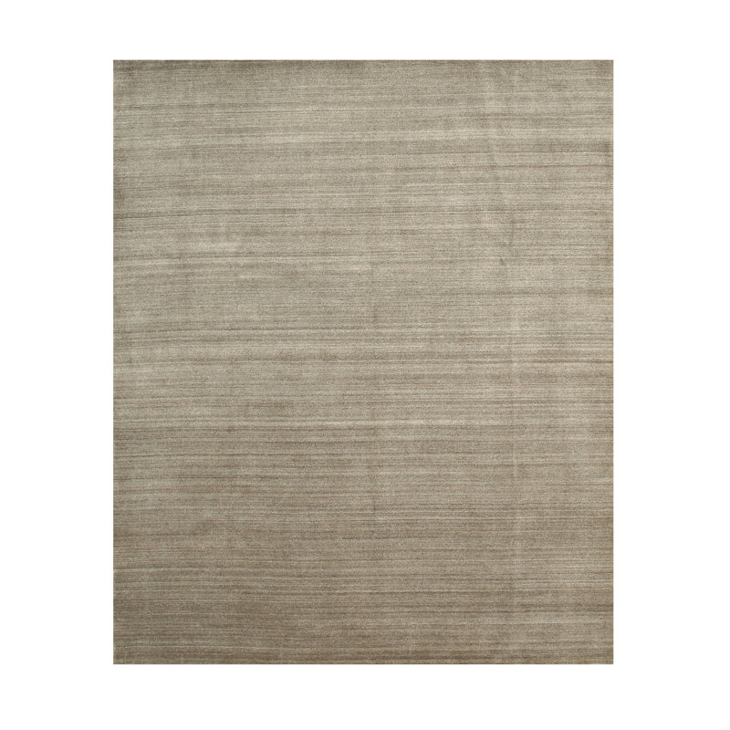 Arleen Brown Handmade Wool & Viscose Brown/Gray Transitional Solid Area Rug, Rectangle 8' x 10'