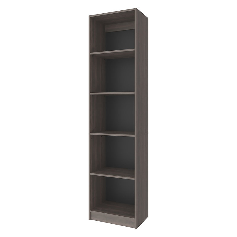 Bibliothèque avec rangement ouvert et 5 tablettes