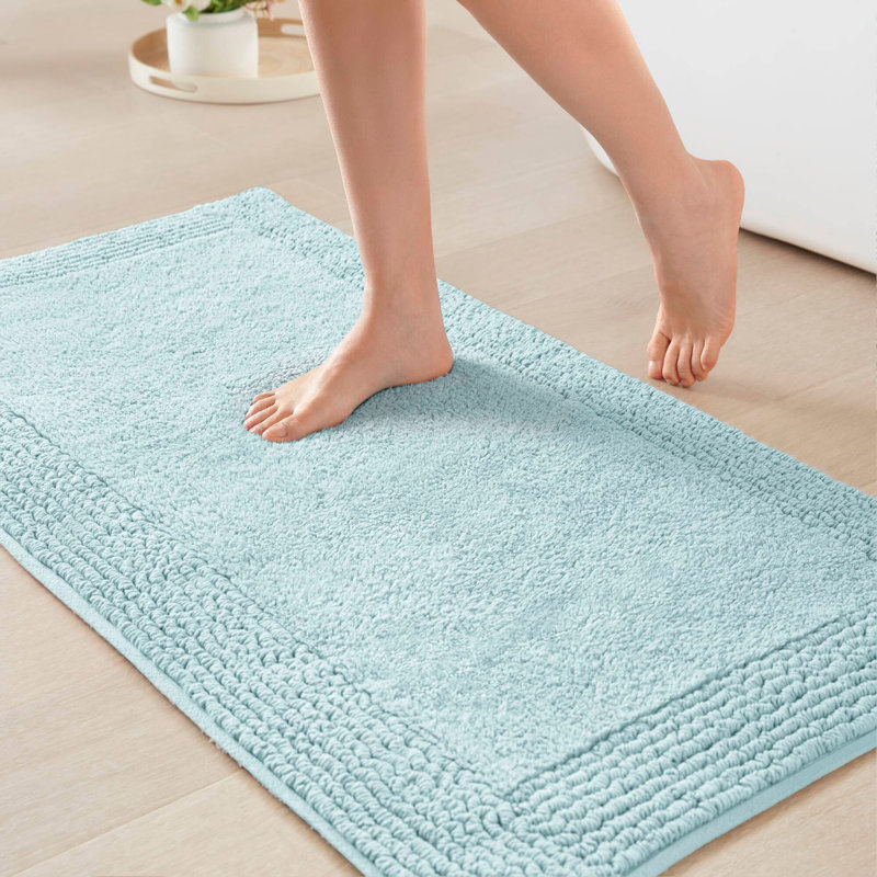 1 PCS 100% Cotton Tufted 3000 GSM Reversible Bath Rug, Beige, 16.54" L x 6.4" W