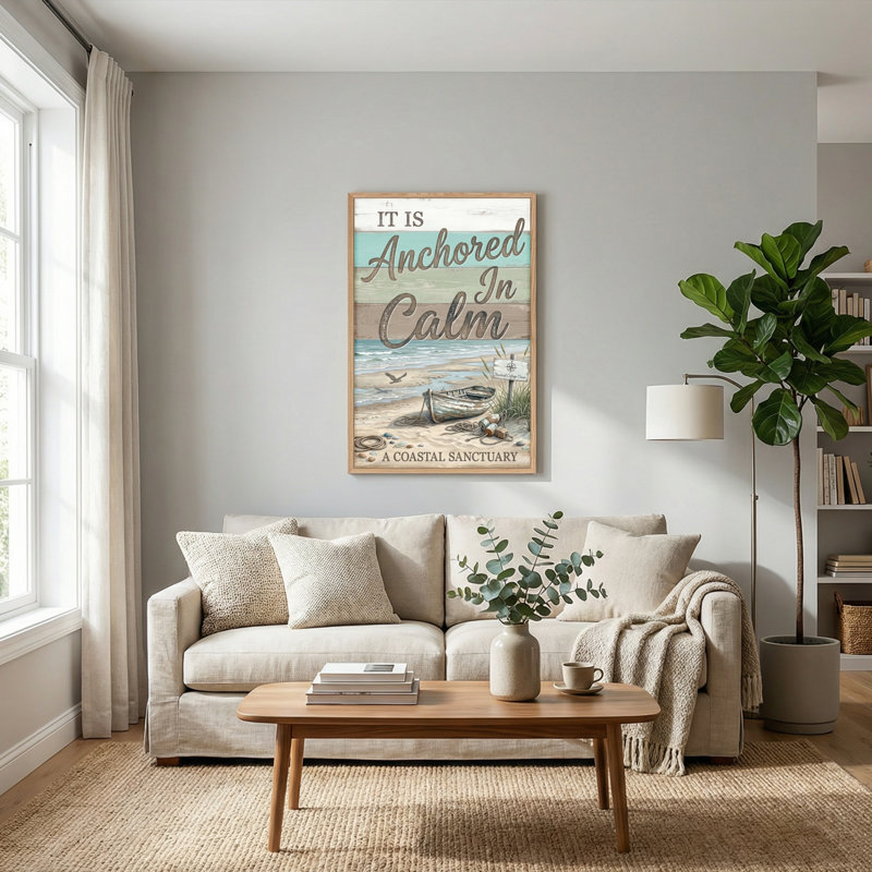 Ensemble d'une toile murale « Calme ancré », 24"H x 18"W, Natural
