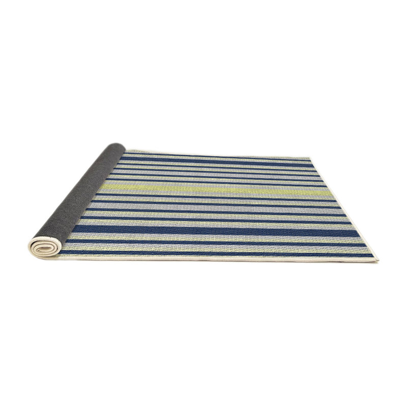 Tapis décoratif gris rayés Glasco, Rond 6 pi