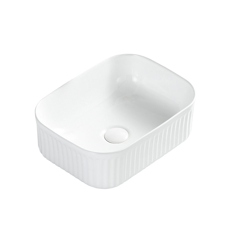 Lavabo de salle de bain vasque en céramique blanche L 15,75 po Topcraft