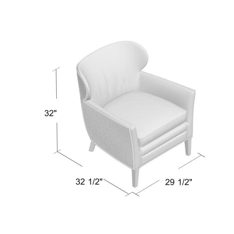 Kato Leather Club Chair with Dark HOH, White/Brown