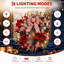 Couronne de Noël 24 po avec arc rouge et blanc pour porte d'entrée, manteau de cheminée et décoration extérieure 24 po