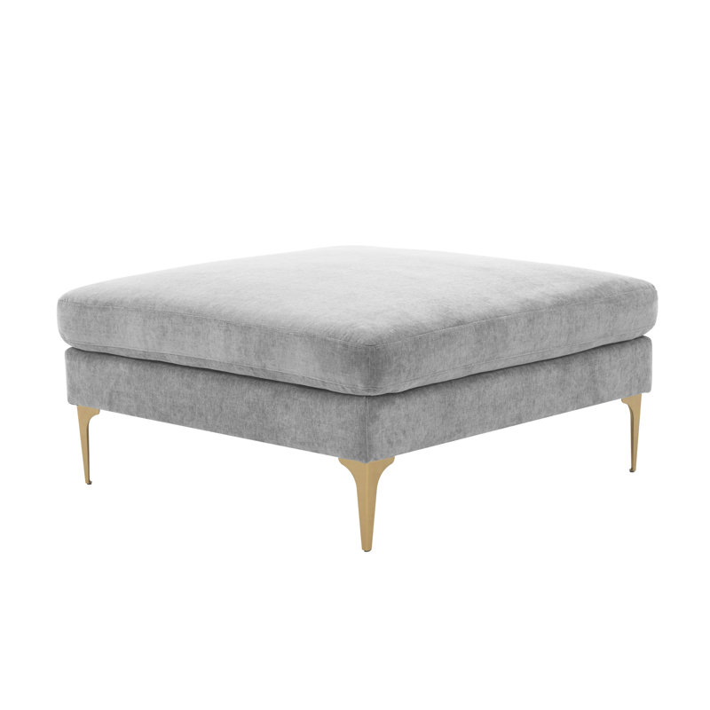 39.5" Wide Square Standard Ottoman, Gray Polyester