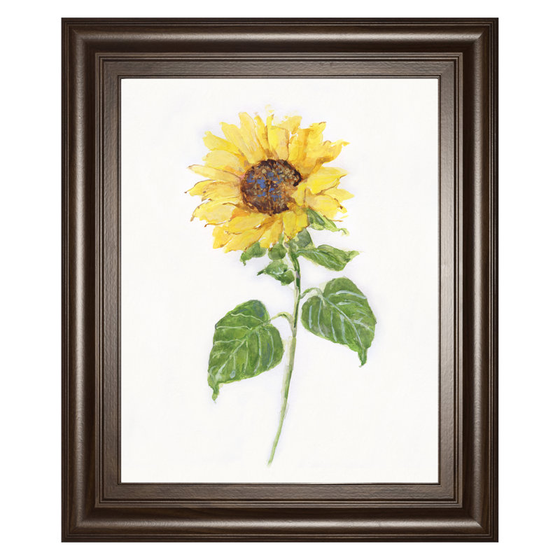 Art mural tournesol lueur - 22 po x 26 po - cadre brun