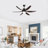 6 PCS ABS Blades  56 Ceiling Fan With Light Kit 3 Color LED Light Source, DC 6 Speed ,Remote Control Ceiling Fan  for Patio Living Room, Bedroom, Office,Indoor.(( Matte Black  )-1848013566-1848013565