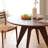 Nut-brown Round Solid Wood Dining Table-1942603030