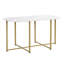 Ensemble de salle à manger moderne 7 pièces en faux marbre avec table compacte de 55 pouces et chaises confortables pour un repas élégant-129386217-129386218