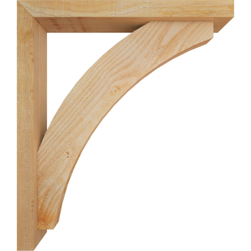 Thorton Block Bracket with Offset Brace, 30 x 26, 4"W Douglas Fir (Rough Sawn)