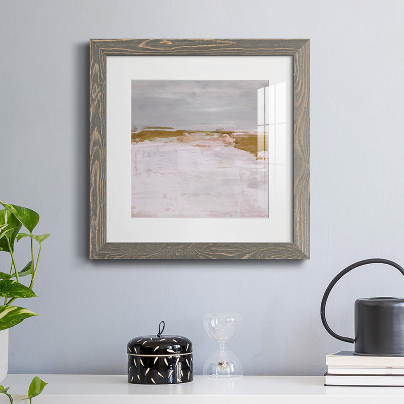 «Magenta Skyline II», reproduction encadrée de qualité supérieure - prête à être accrochée, Encadré gris