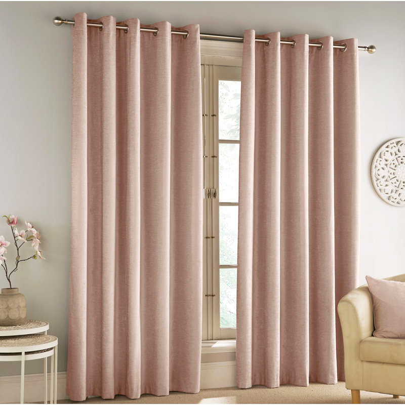 Jamarion Blackout Curtain Pair, 168cm Width x 183cm Drop, Beige