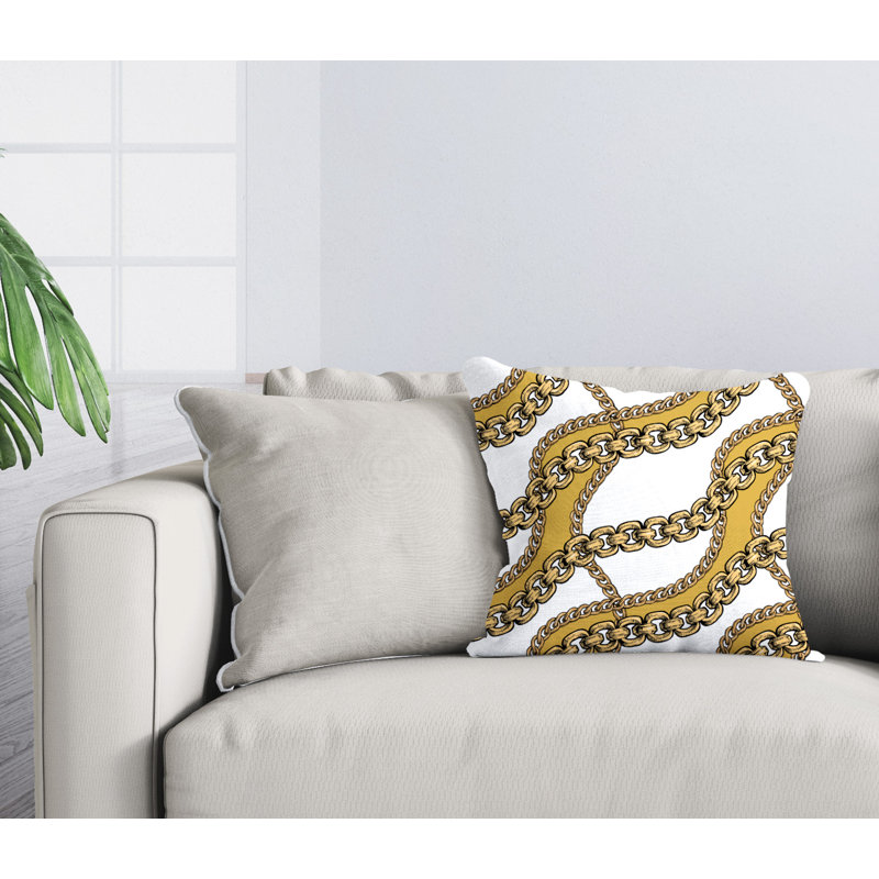 Housse de coussin d'extérieur carré Alessia, Blanc, 19 po x 19 po, Carré