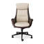 Chaise de bureau pivotante à dossier haut en similicuir Mid-Century