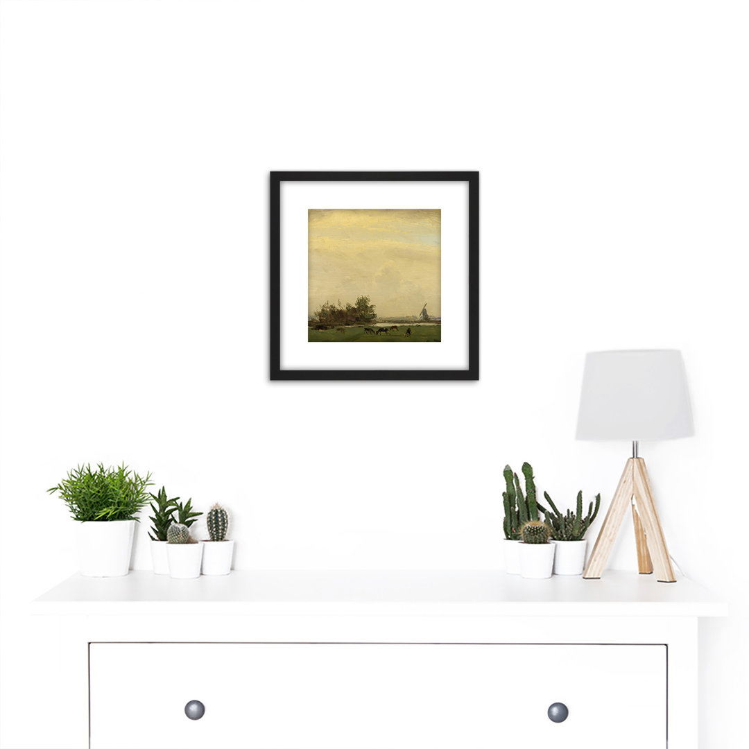 Dijsselhof Meadow Landscape Spaarne River - Single Picture Frame Painting