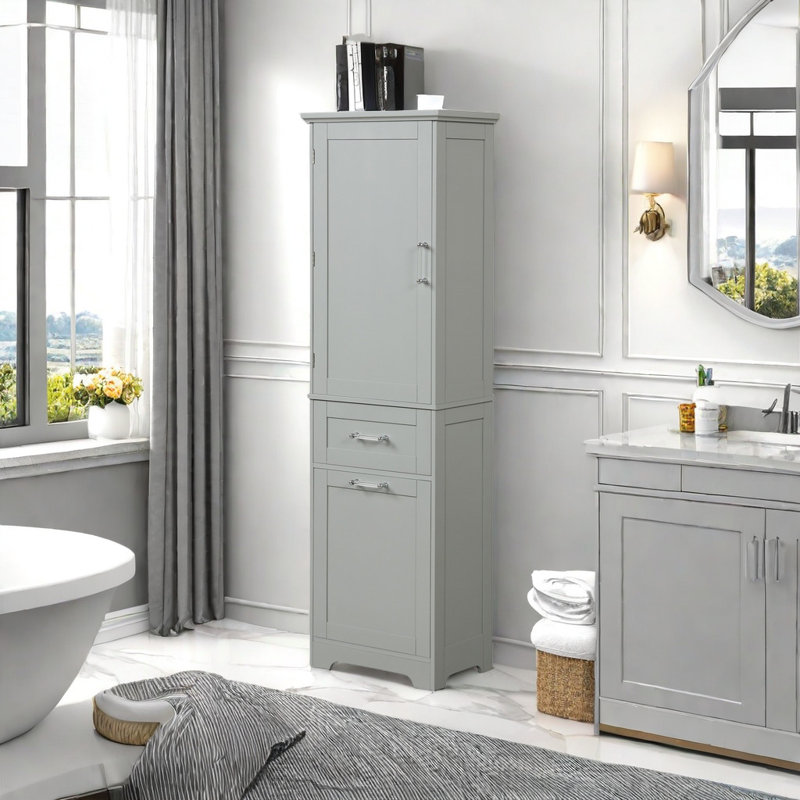 Linen Cabinet, Gray