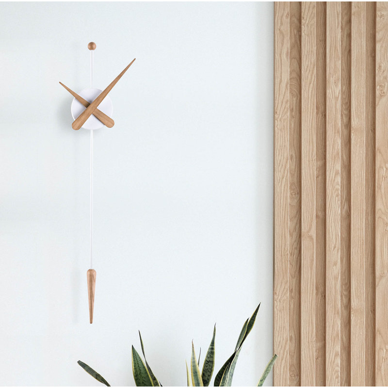 Analog Wall Clock, White Oak