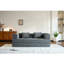 Lit convertible convertible en velours côtelé gris, cadre multifonctionnel à forme fixe 4 - 1, coussin cylindrique, plancher pour petits appartements, style décontracté avec fonction, revêtement en velours côtelé, cadre et salon