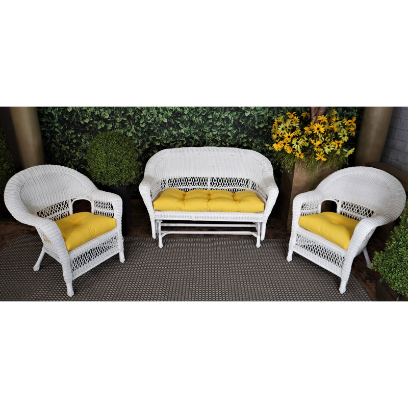 Coussin de siège d'extérieur 1 pièce Ebern Designs, Jaune