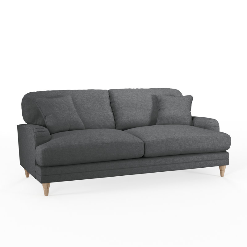 Adaku 3 Seater Sofa , Charcoal, Country Oak