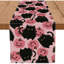 Chemin de table d'Halloween avec chat noir et citrouilles roses