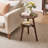 Mid-Century Solid Rubber Wood End Table With 2-Tier Storage Shelf