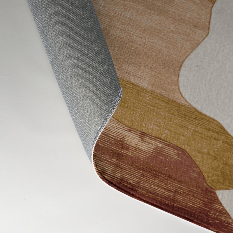 Watercolor Brown Indoor and Outdoor Area Rug, Round 5'