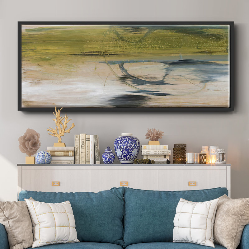 Aquatic Reflections II- Framed Canvas, 24" H x 60" W
