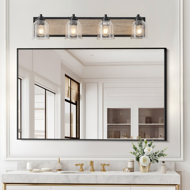 32" Farmhouse 4-light Bathroom Vanity Light, 4 Lights