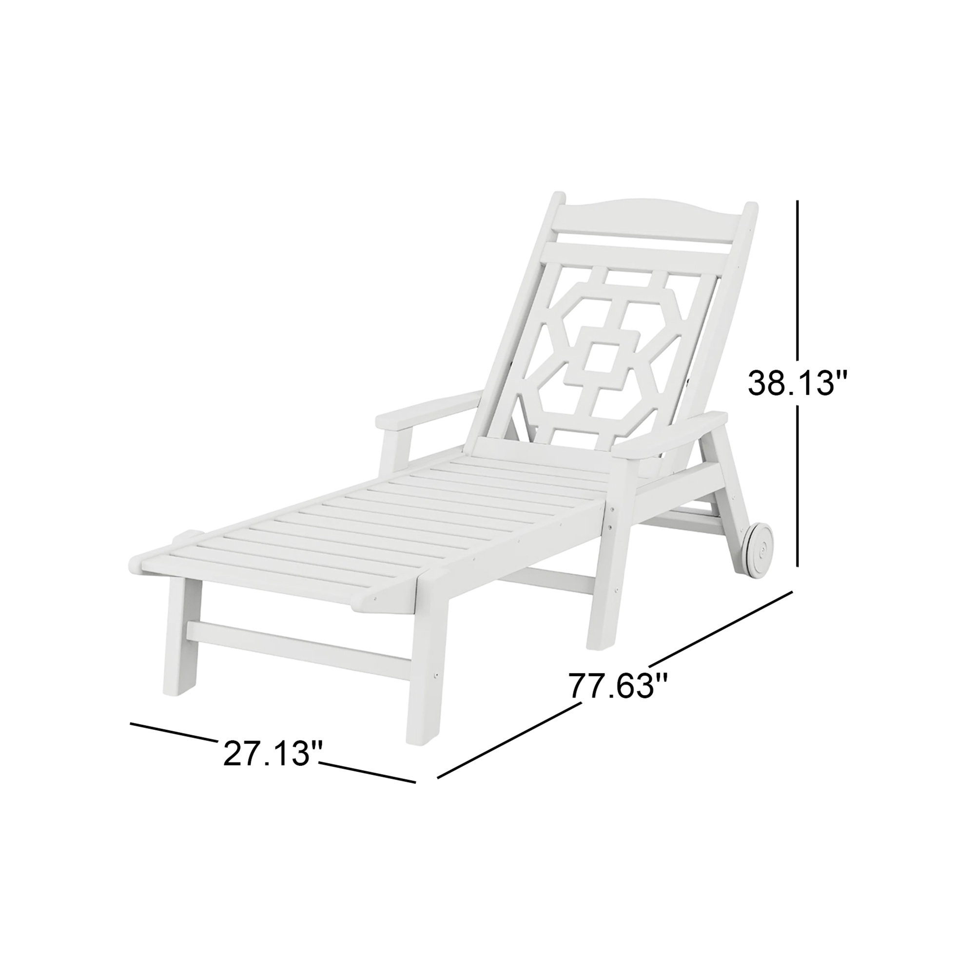 Chinoiserie Outdoor Chaise Lounge, White