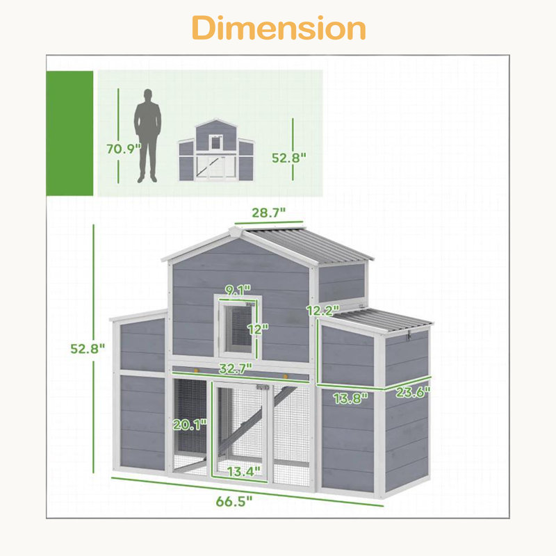 Maison pour animaux en bois, grand poulailler, poulailler, structure robuste