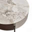 Table basse ronde moderne avec tiroirs et pieds en métal, table basse tambour