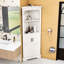 Grande armoire d'angle avec portes et tablettes ouvertes