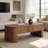47" Oval Lift Top Coffee Table With Hidden Storage, Rustic Brown Mid Century Modern Center Table With Storage Shelf For Living Room
