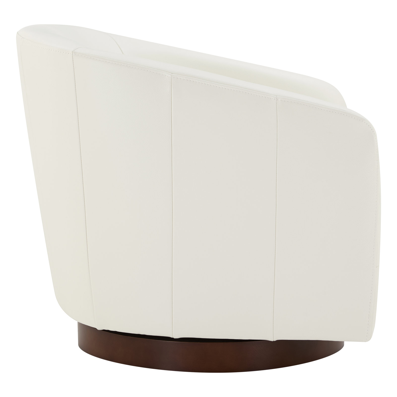 Bennett Genuine Leather Swivel Barrel Chair, Beige