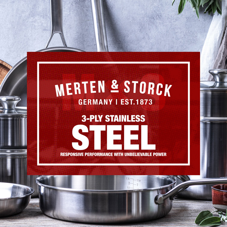 Merten & Storck Stainless Steel 3.5-Quart Sauté Pan with Lid