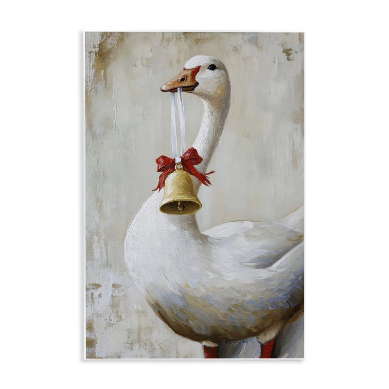 Plaque murale festive «Jingle Goose» par Petal Prints Design, H 19 po x l 13 po