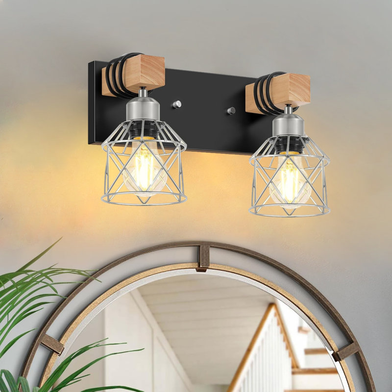 Dimmable Vanity Light, 2 Lights, Silver