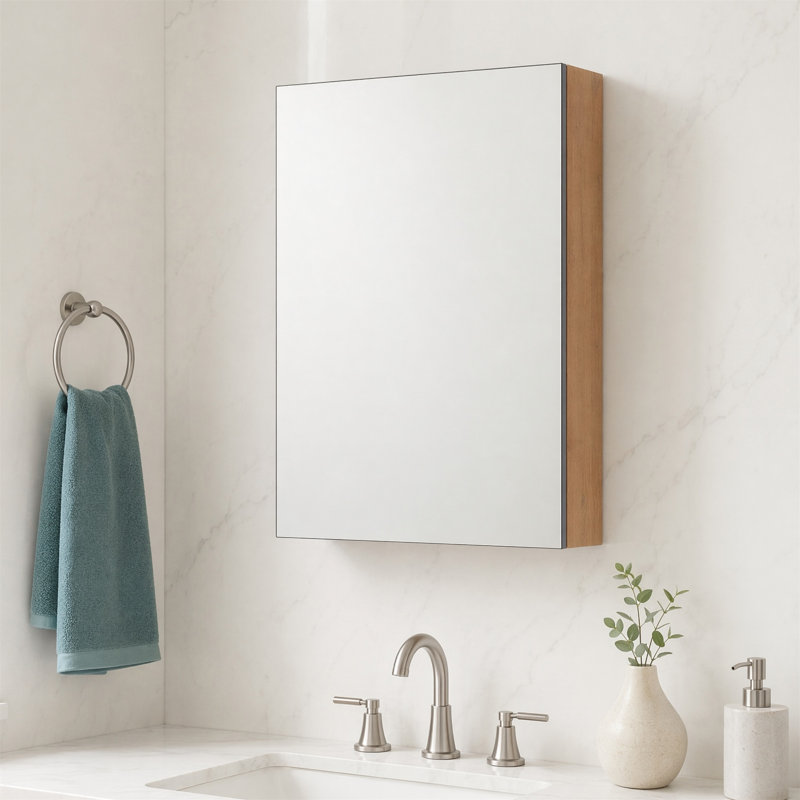 Pharmacie murale 20 "avec organisateur de bijoux et tablettes réglables, fermeture en douceur