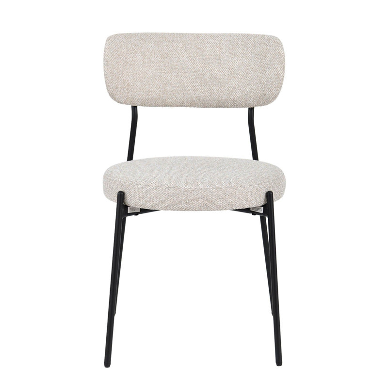 Chaise rembourrée Delisle, blanc os, Blanc os
