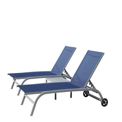 Méridiennes de patio réglables à 5 positions - Bleu, respirant, protection d'extérieur réglable, protégé, style moderne